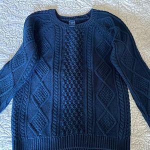 Gap 100% cotton chunky knit sweater, navy blue, size S